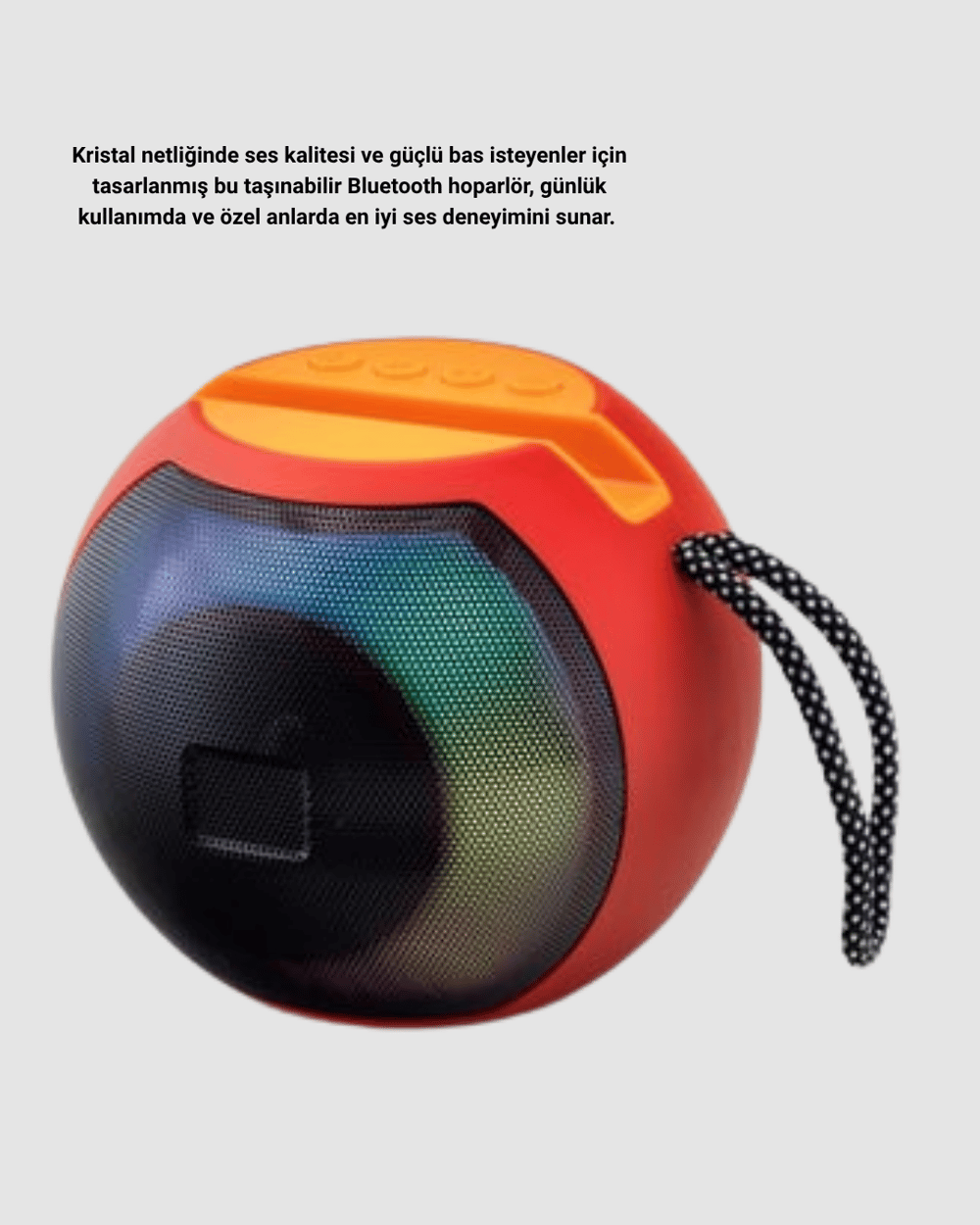 Bluetooth 5.0 Hoparlör – RGB Işıklı, Güçlü Bas ve 360° Surround Ses