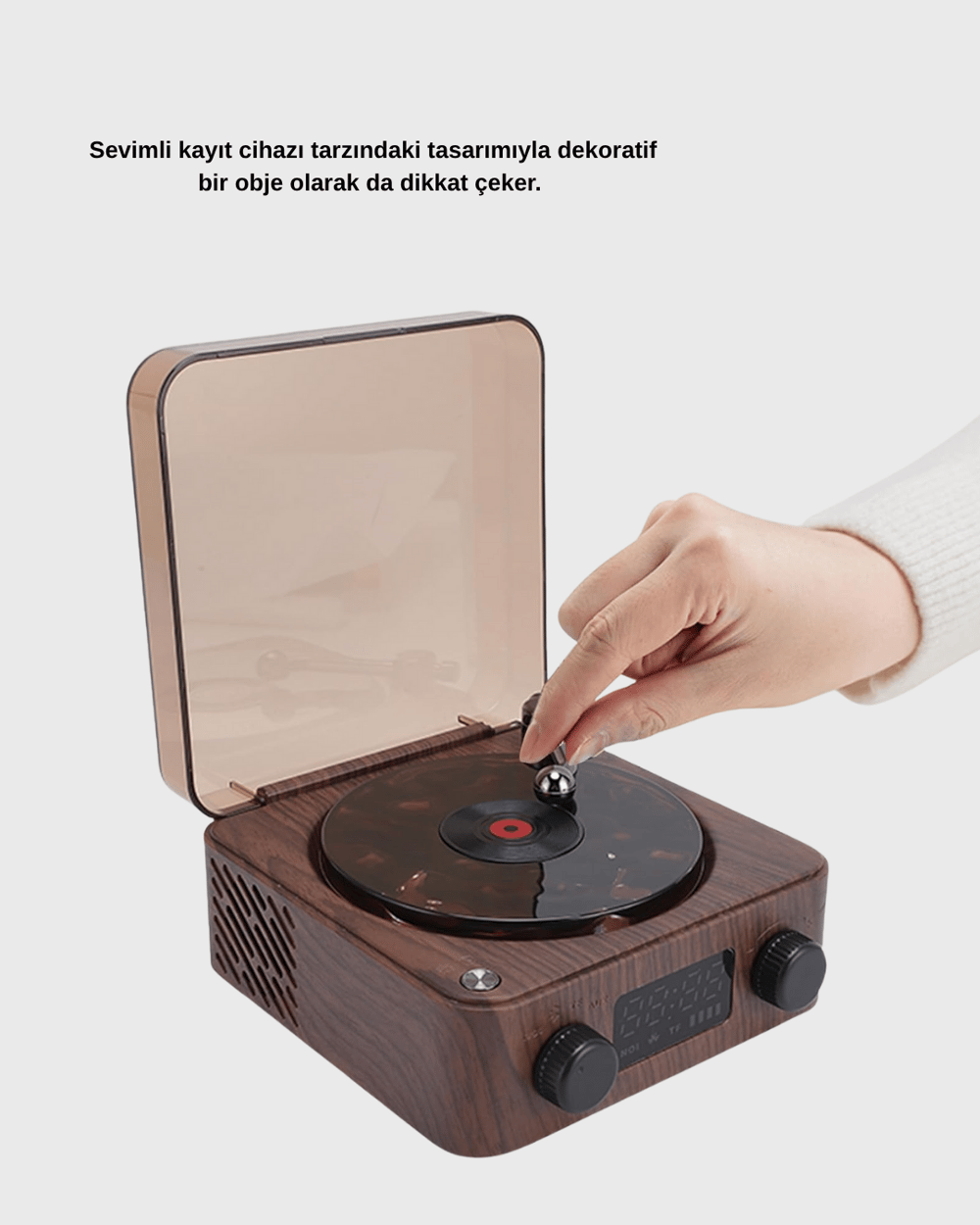 Bluetooth Hoparlörlü Gece Lambası Dijital Saat ve Ambiyans Işığı Çok Amaçlı