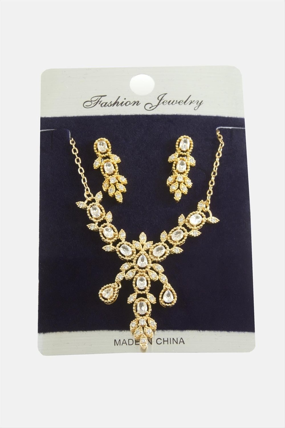 Çiçek Zirkon Taşlı Set Kolye