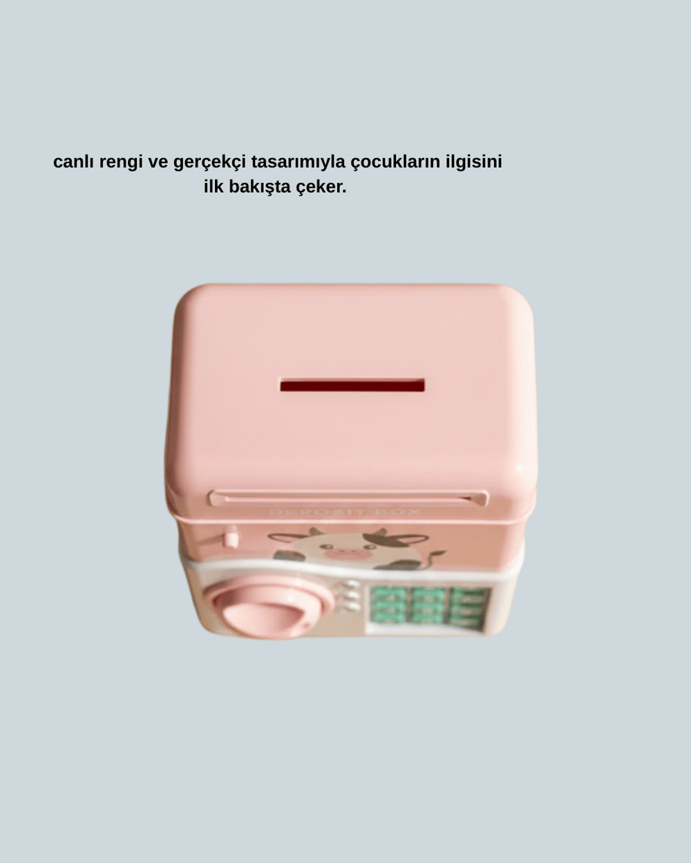 Çocuklar İçin Pembe ATM Görünümlü Elektronik Kumbara