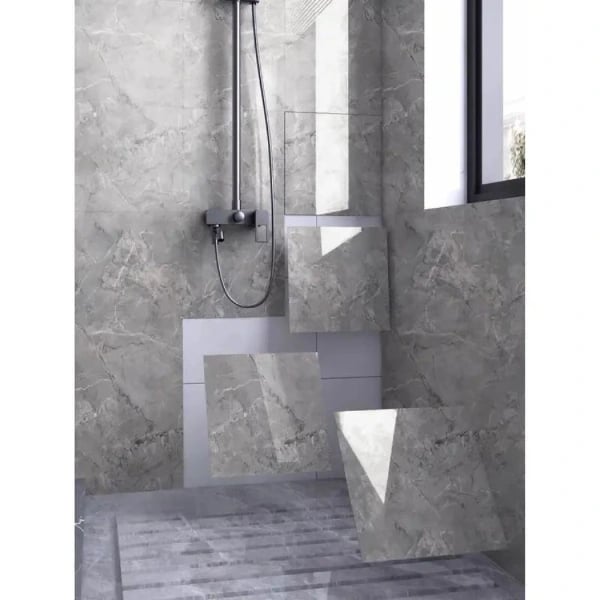 Gri Mermer Desen Duvar Sticker (30x30)