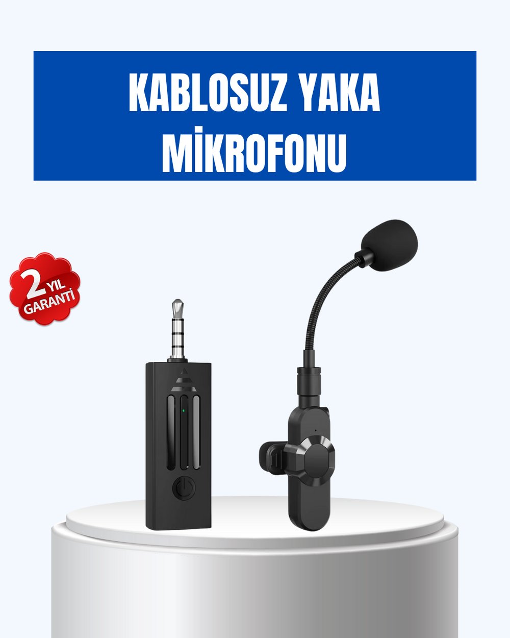Kablosuz 2.4 GHz Yaka Mikrofonu – 60 m Menzilli, Gürültü Azaltıcı, Şarjlı ve Taşınabilir