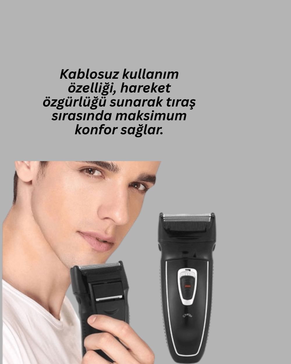 Kablosuz Kuru Tıraş Makinesi Folyo Başlıklı