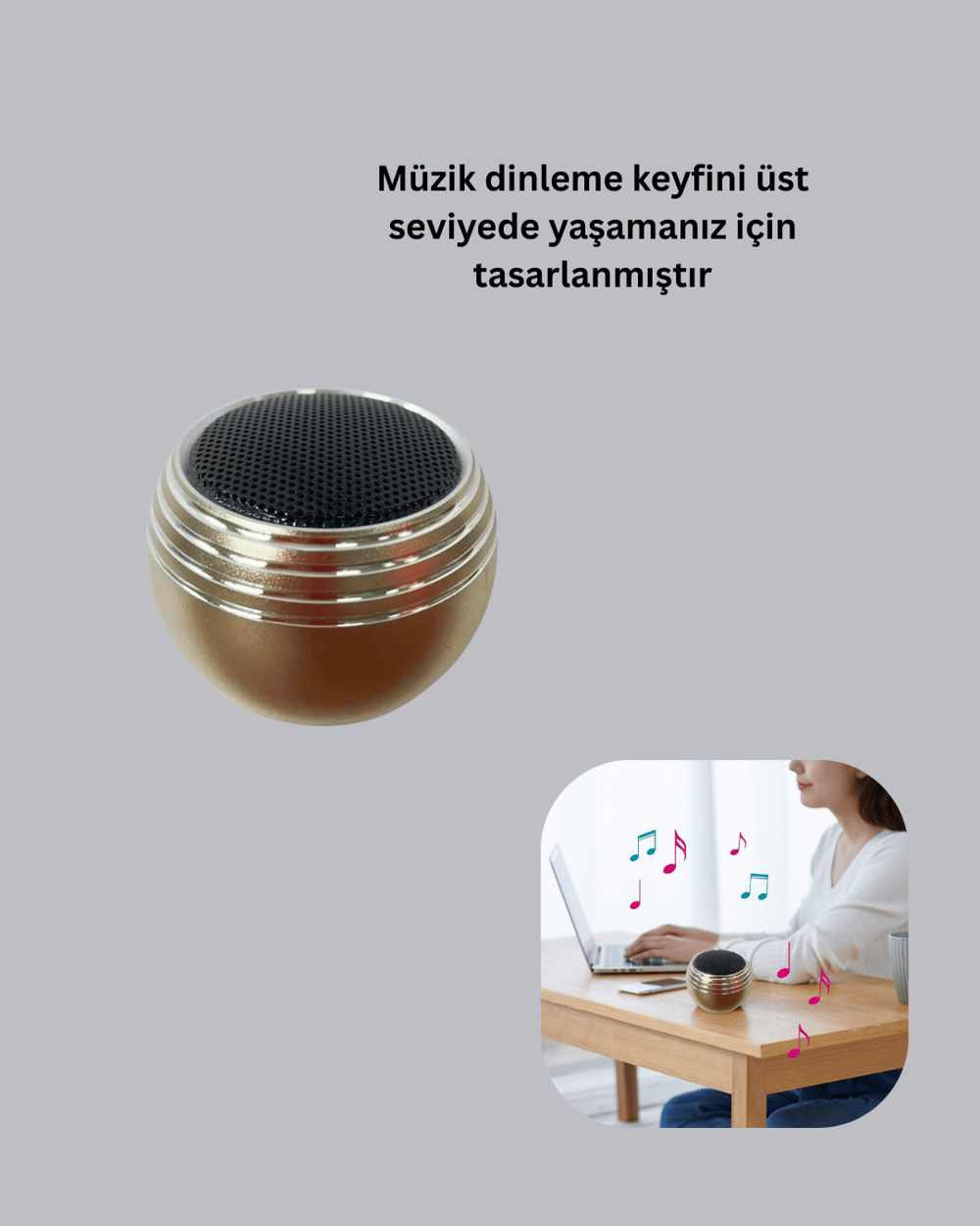 Kablosuz Mini Hoparlör Şarjlı TWS Destekli Kompakt Ses Sistemi