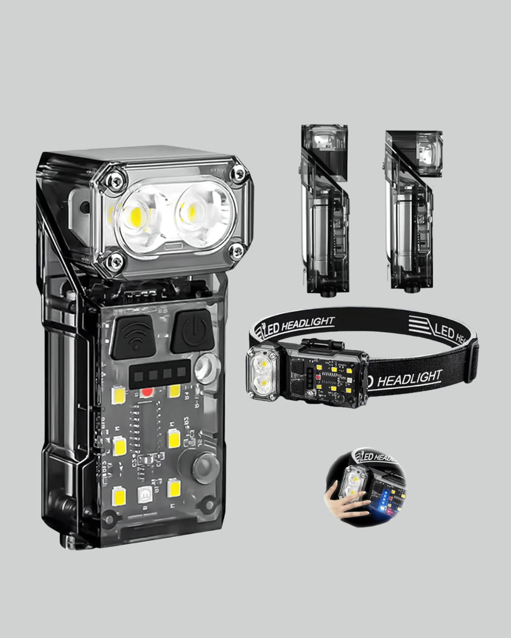 Kamp ve Outdoor İçin LED Far 10 Saat Pil Sensörlü Manyetik