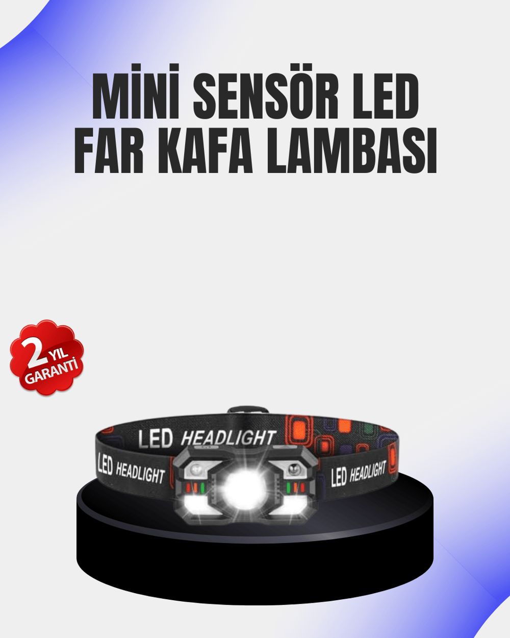 Kamp ve Yürüyüş İçin Sensörlü LED Kafa Feneri Ayarlanabilir