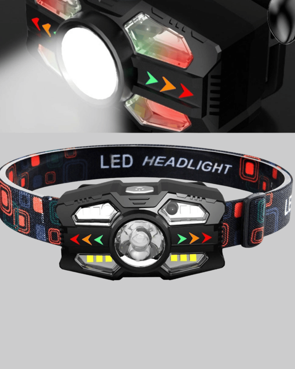 Kamp ve Yürüyüş İçin Sensörlü LED Kafa Feneri Ayarlanabilir
