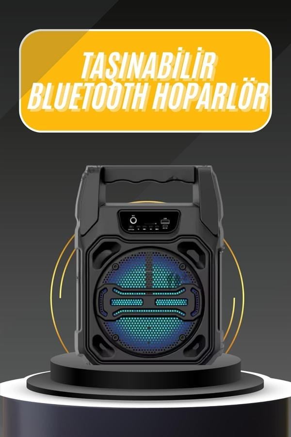 Karaoke Mikrofonlu Fm Radyolu Bluetooth Hoparlör Yüksek Ses Kaliteli