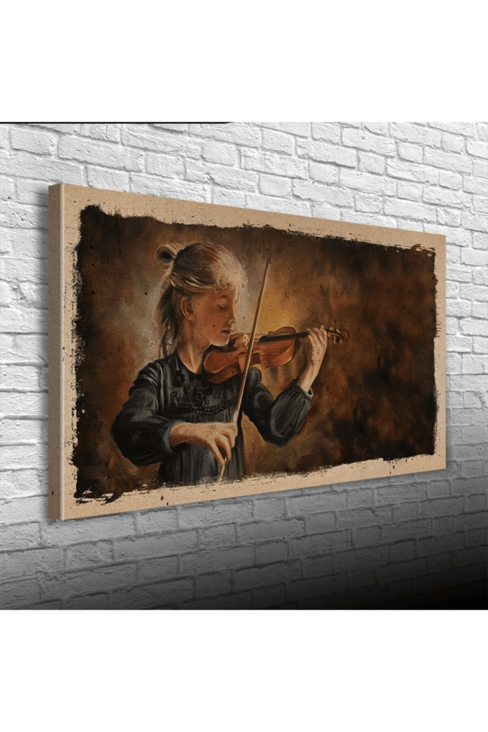 Kemancı Kız Canvas Tablo (60x120)