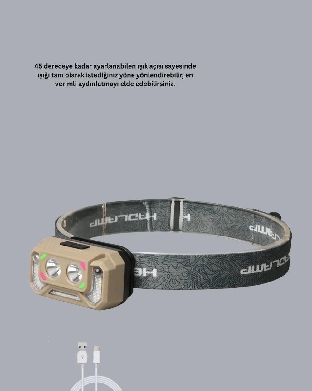 Şarjlı Wave Sensörlü LED Kafa Feneri Outdoor Kullanım