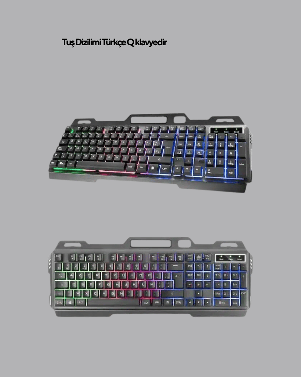 Set Işıklı Klavye Mouse + Bluetooth 5.2 Kulaklık  Paketi