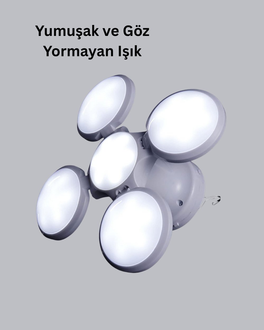 Solar Güneş Enerjili ve USB Şarjlı 5 Kanatlı LED Kamp Lambası