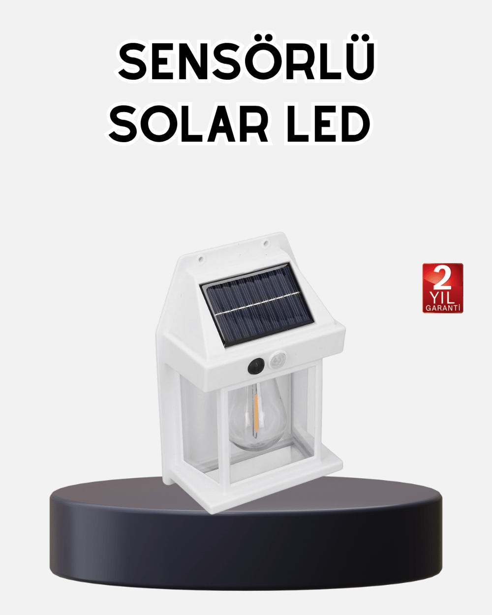 Solar Sensörlü Dış Mekan Lamba 3 Işık Modlu ve IP65 Dayanıklı