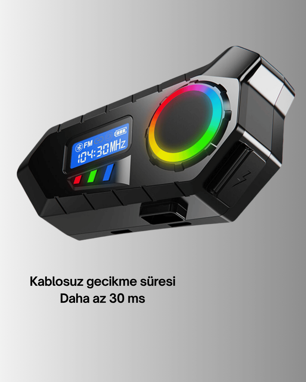 Suya Dayanıklı Bluetooth  İnterkom 5.4 Hoparlör 500mAh Batarya ve FM Radyo Özellikli