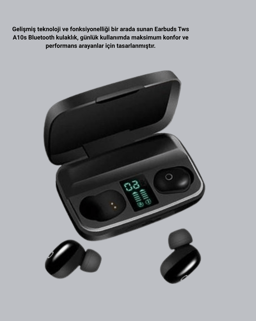 TWS Bluetooth Kulaklık 1800mAh Şarj Kutulu Dijital Ekranlı