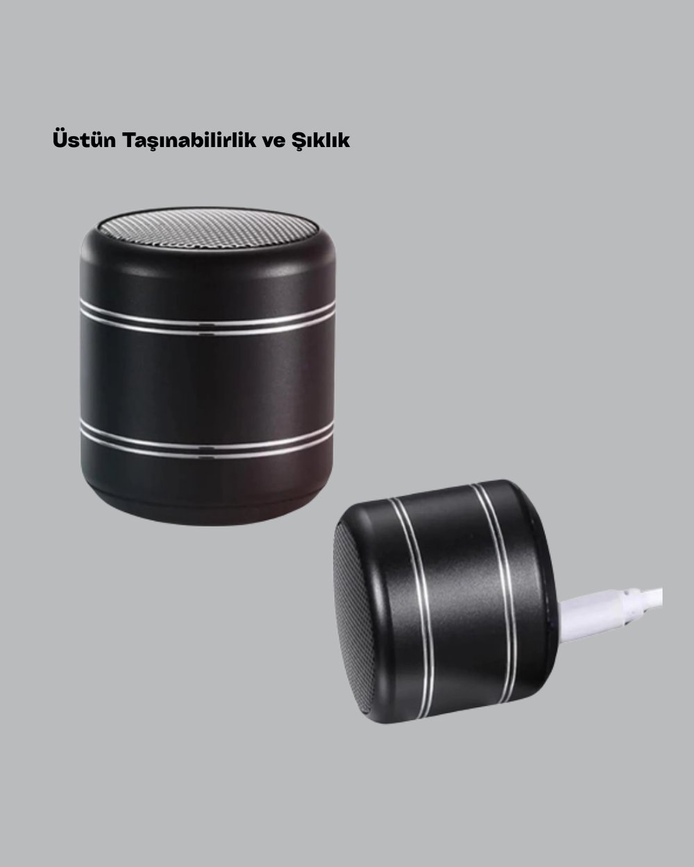 Taşınabilir Silindir Tasarım Bluetooth 5.0 Hoparlör Yüksek Bas Performanslı