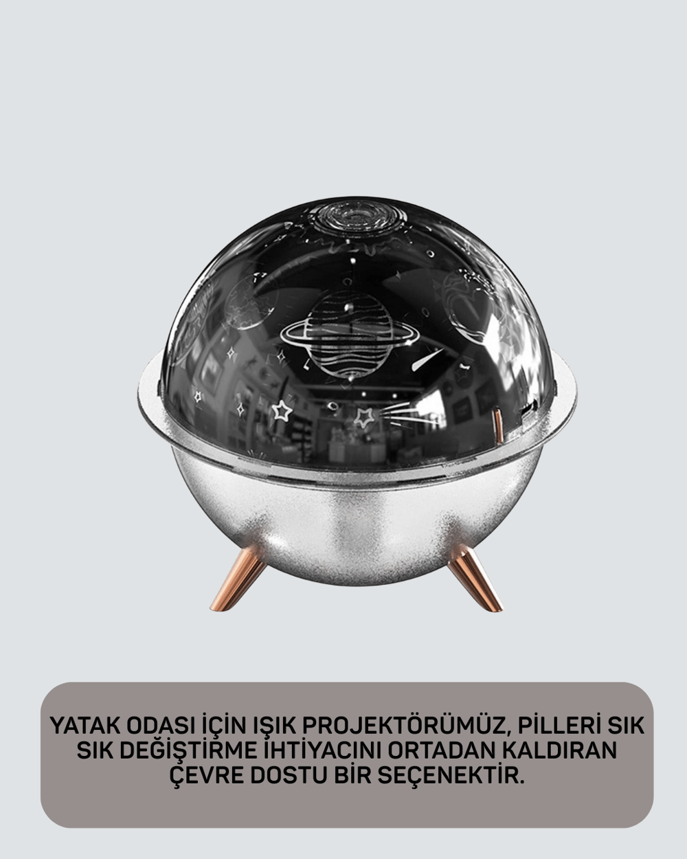 USB Şarjlı Uzay Temalı Işık Projektörü Hava Nemlendirici