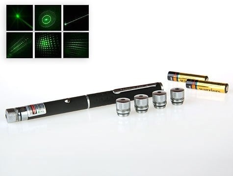 Yeşil Lazer Pointer 100 mW 15 Km Etkili (5 Başlıklı)