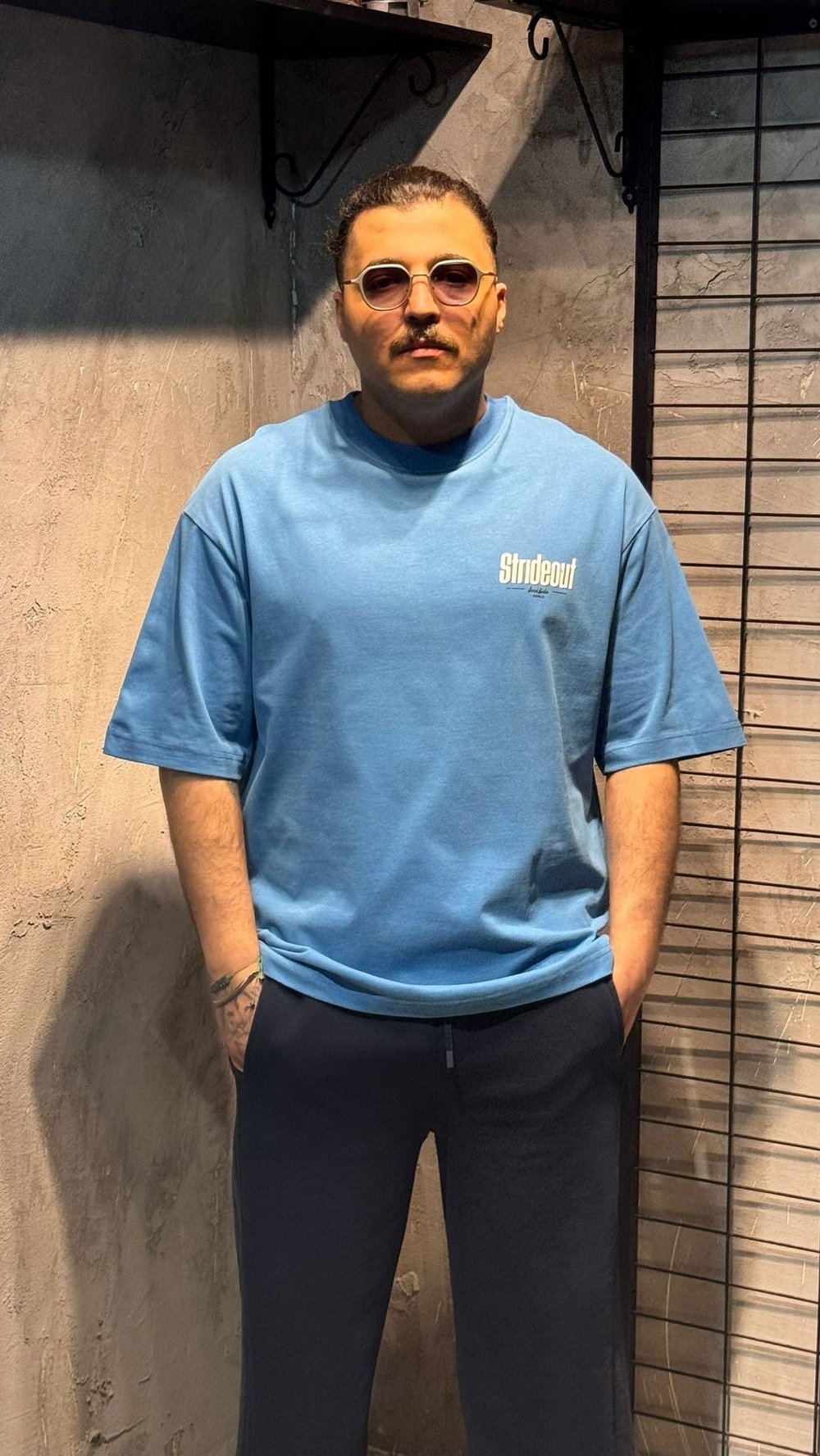 Mavi Strıdeout Basıkılı Oversize T-shirt