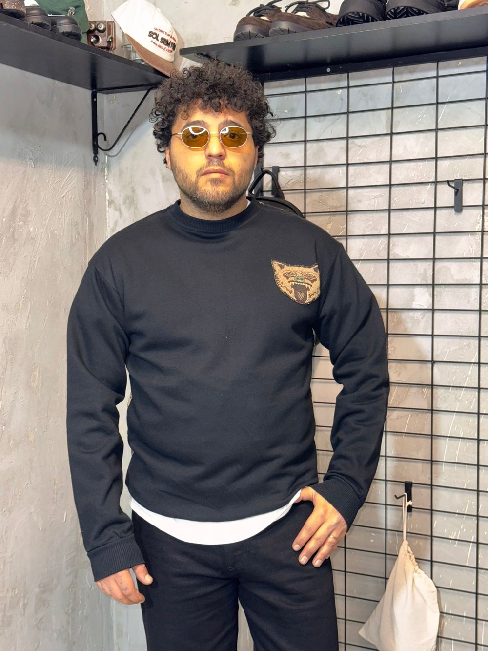 Sırt Desenli Siyah - Siyah  Sweatshirt