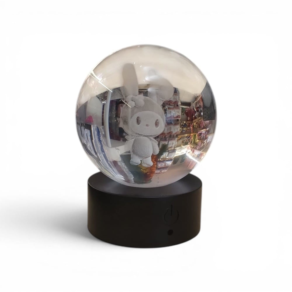 3D Işıklı Cam Küre – LED Gece Lambası