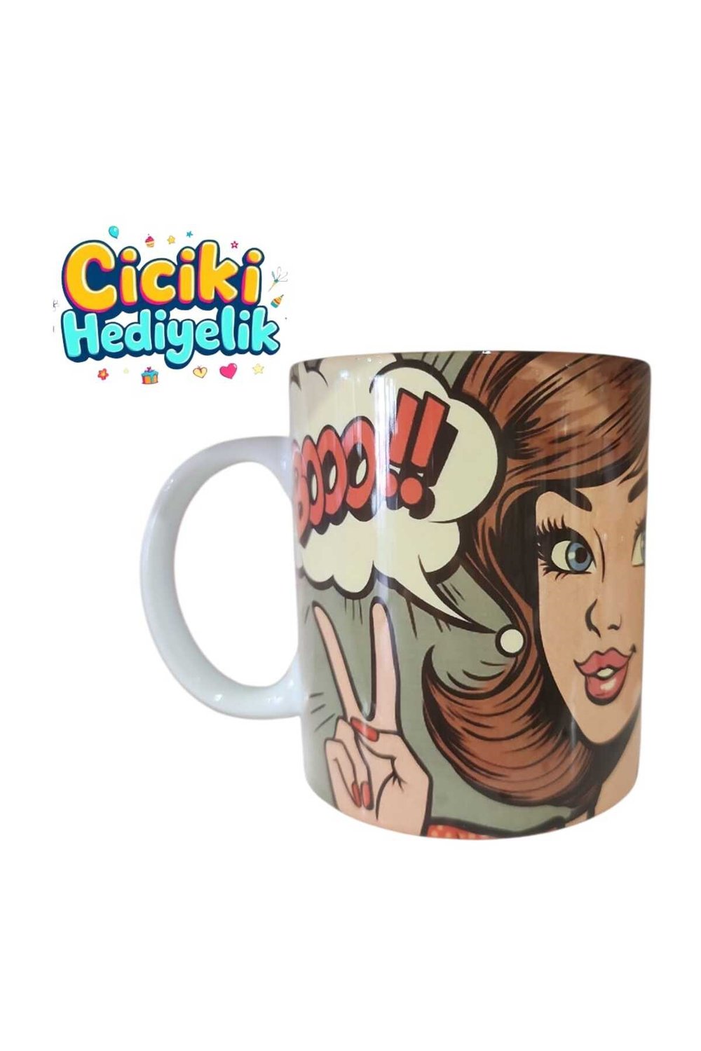 Pop Art Desenli 3d Efekli Hediyelik Kupa Bardak