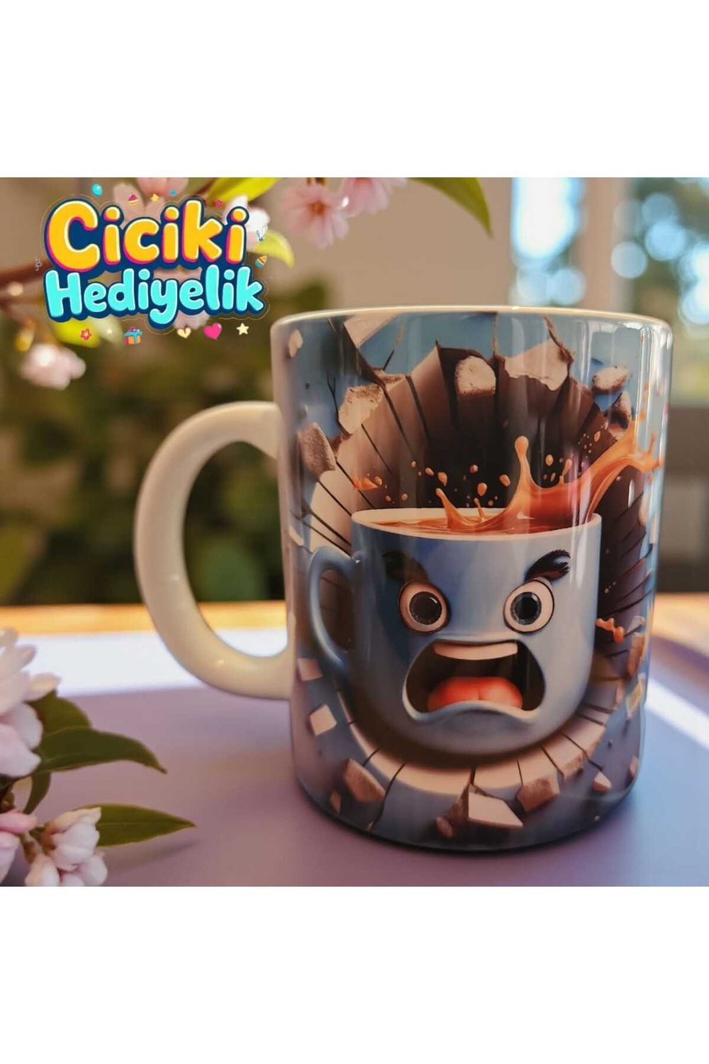Seramik Komik bir yüzü var Kupa Mug - Hediyelik Kupa karkter KUPA
