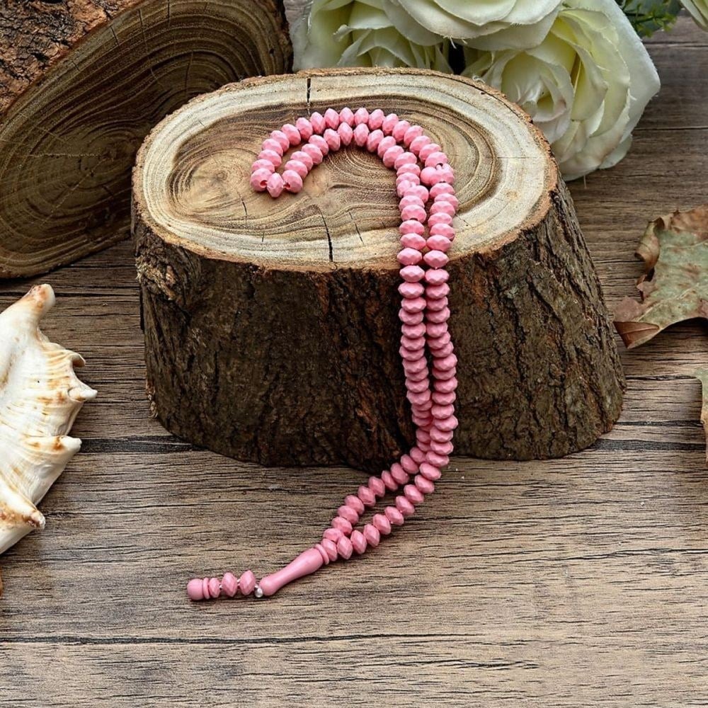 10 Adet Kristal İşlemeli Tesbih Bebek Pembesi Kutusuz - Kokulu