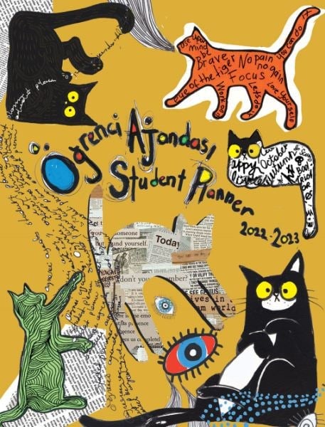2022-2023 Öğrenci Ajandası School Cats 16x21cm