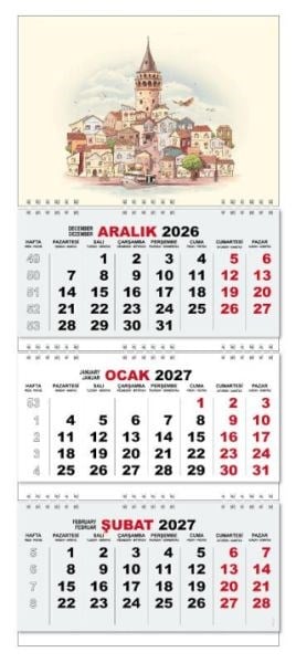 2027 Gemici Duvar Takvimi - Galata Kulesi