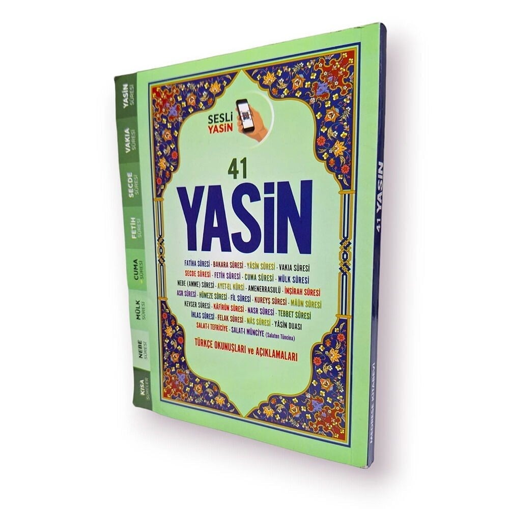 41 Yasin 10 Adet Karton Kapak, Fihristli , Bilgisayar Hatlı, İri Yazılı ,Qr Kodlu Sesli Yasin Kitabı 168 Sayfa,12*16 cm, Çanta B