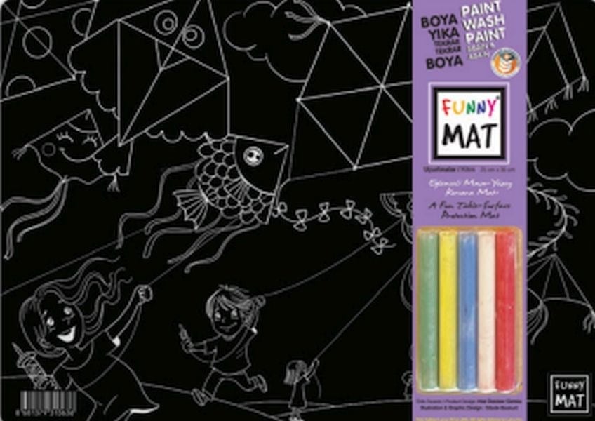Akademi Çocuk - Funny Mat Black (Tebeşirli ) Uçurma 25X35Cm