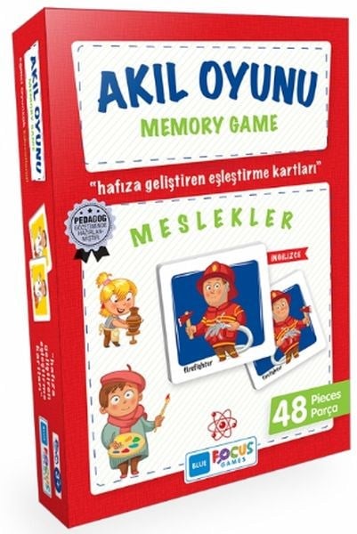 Blue Focus Memory Game Meslekler - Akıl Oyunu 48 Parça