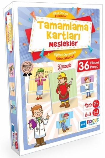 Blue Focus Tamamlama Kartları Meslekler - Eğitici Oyunlar 36 Parça