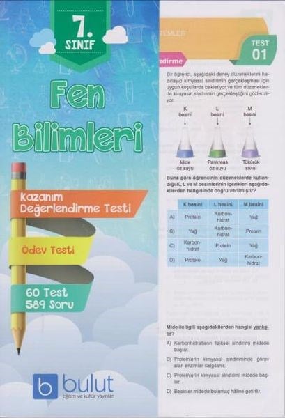 Bulut 7. Sınıf Fen Bilimleri Yaprak Test