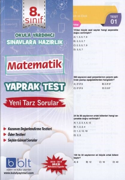 Bulut 8. Sınıf Matematik Yaprak Test