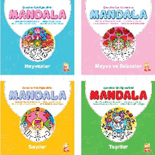 Çocuklar İçin Eğlendirici Mandala Set (4 Kitap)