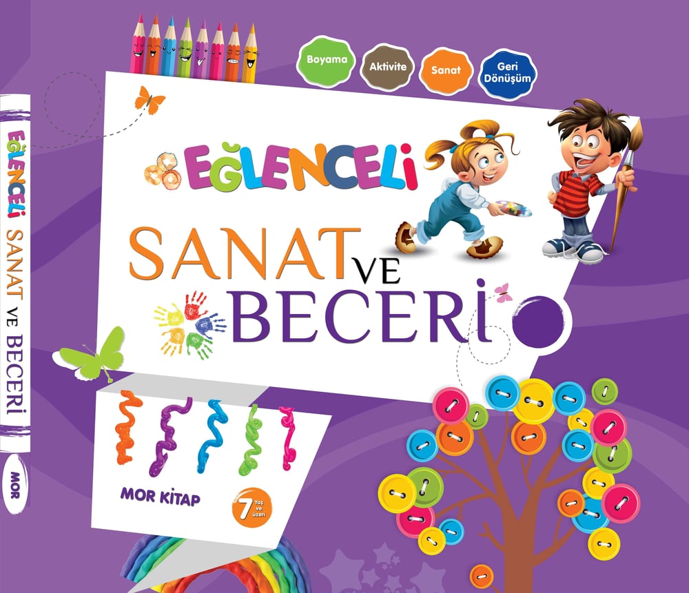 Eğlenceli Sanat ve Beceri - Mor Kitap +7 Yaş