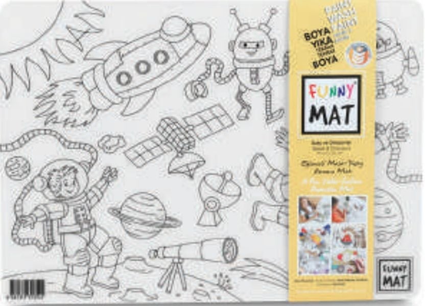 Funny Mat - Uzay Ve Dinozorlar 25 X 35 Cm