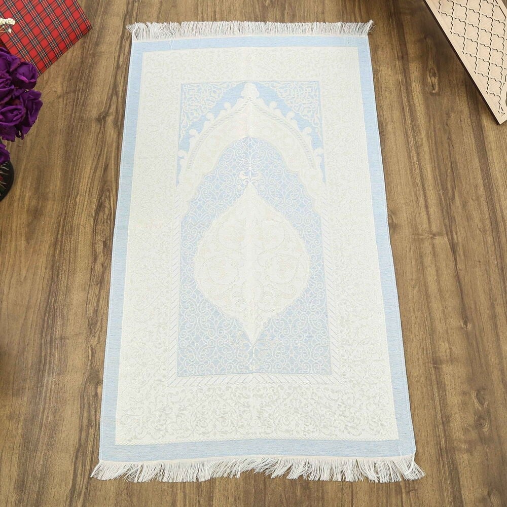 Hediyelik İpek Nur Tafta Seccade Bebe Mavisi 68x110 cm - 200 gr