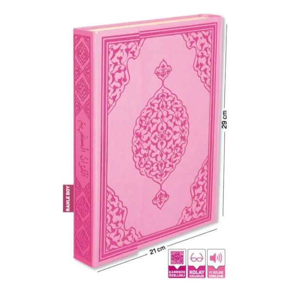 Kuranı Kerim Rahle Boy Bilgisayar Hatlı Pembe