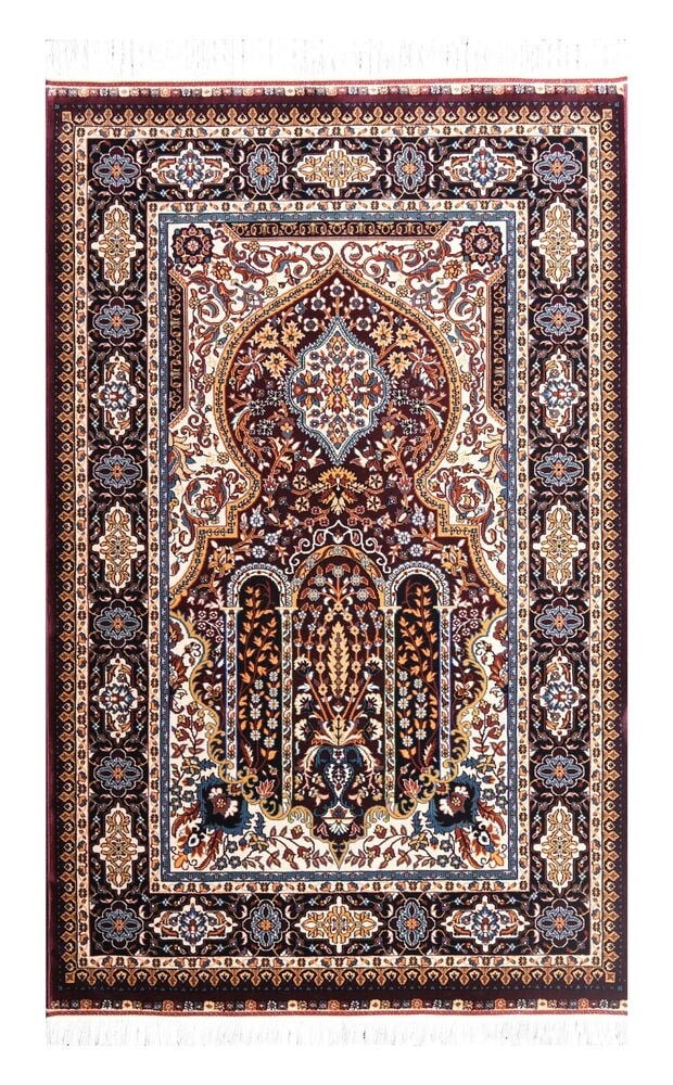 Lale Mihrap  Seccade  Ultra Lüks % 100 Modal, Sık Dokuma Halı  Seccade- Bordo (80x120 cm)