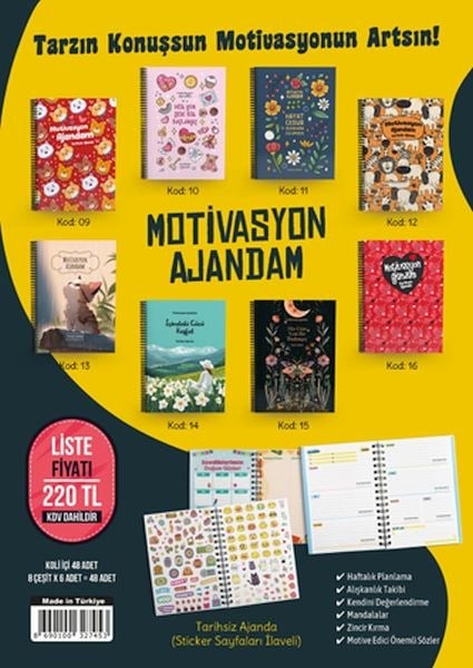 Motivasyon Ajandam (8 Çeşit - 24 Adet)