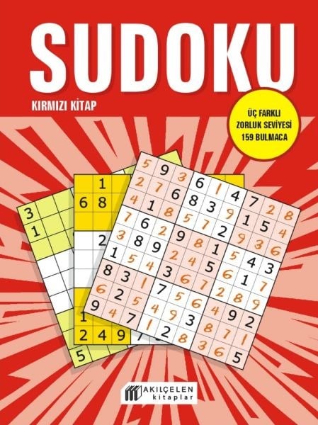 Sudoku Kırmızı Kitap - Üç Farklı Zorluk Seviyesi 159 Bulmaca