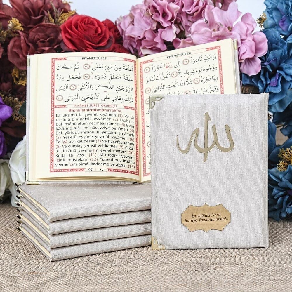 Yasin Kitabı 10 Adet Şantuk Kumaş (Çanta Boy 12×16, 128 Sayfa) Vizon