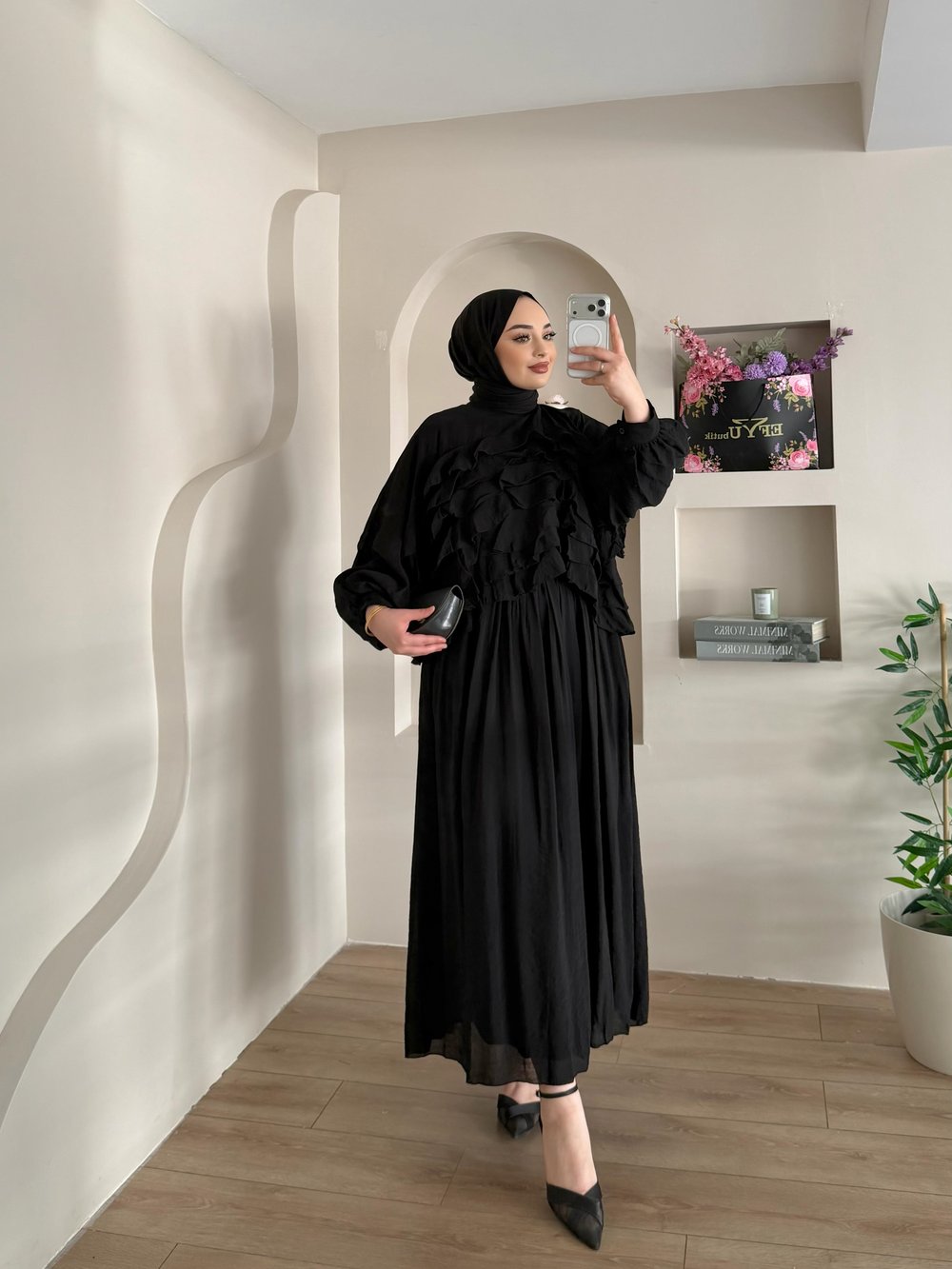 Becca Fırfır Detay Etekli Takım