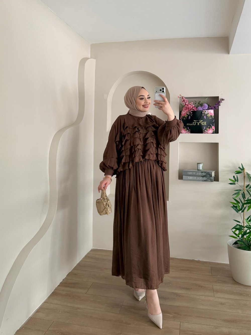 Becca Fırfır Detay Etekli Takım