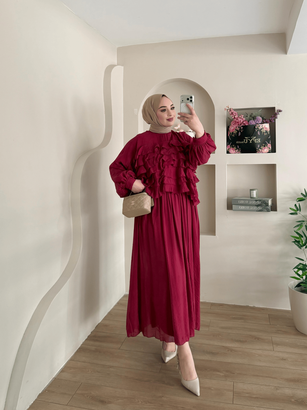 Becca Fırfır Detay Etekli Takım