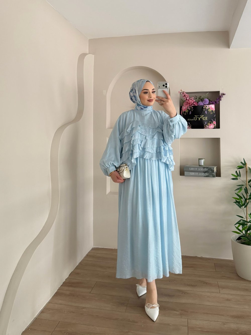 Becca Fırfır Detay Etekli Takım