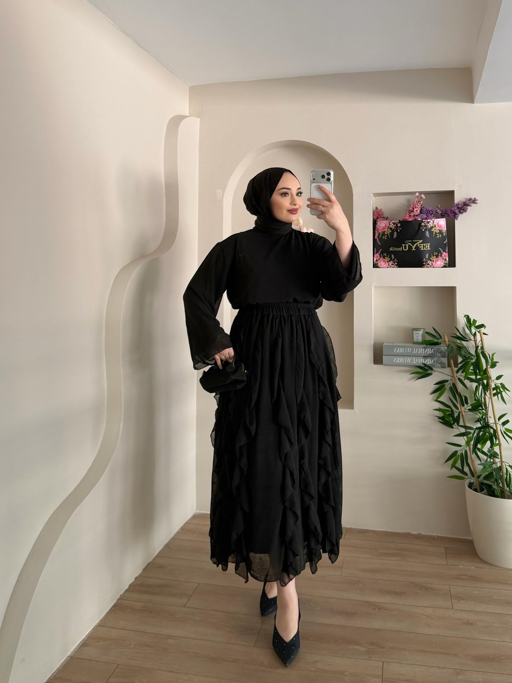 Camilla Fırfır Detay Etekli Takım